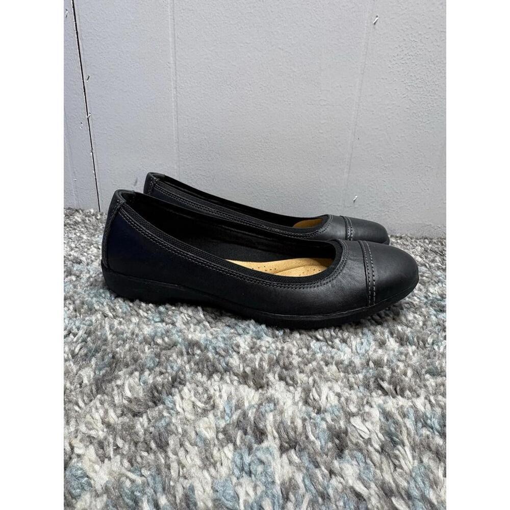 Clarks Shoes Womens 8.5 Meadow Opal Ballet Flat Cap Toe Leather Comfort Sensible